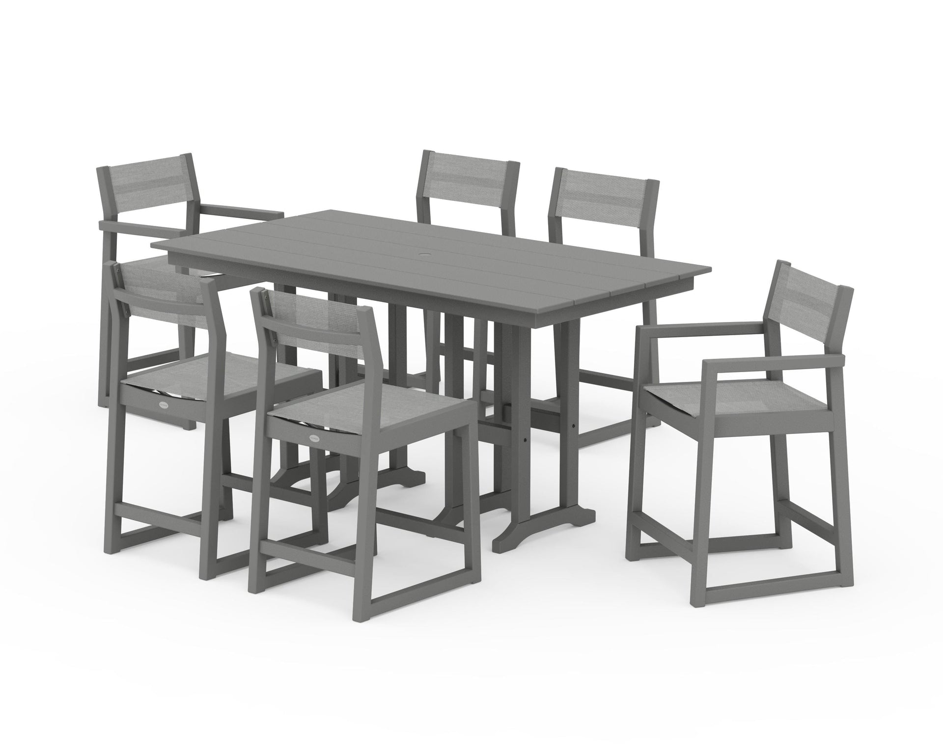 EDGE Sling 7-Piece Farmhouse Counter Set with Trestle Legs