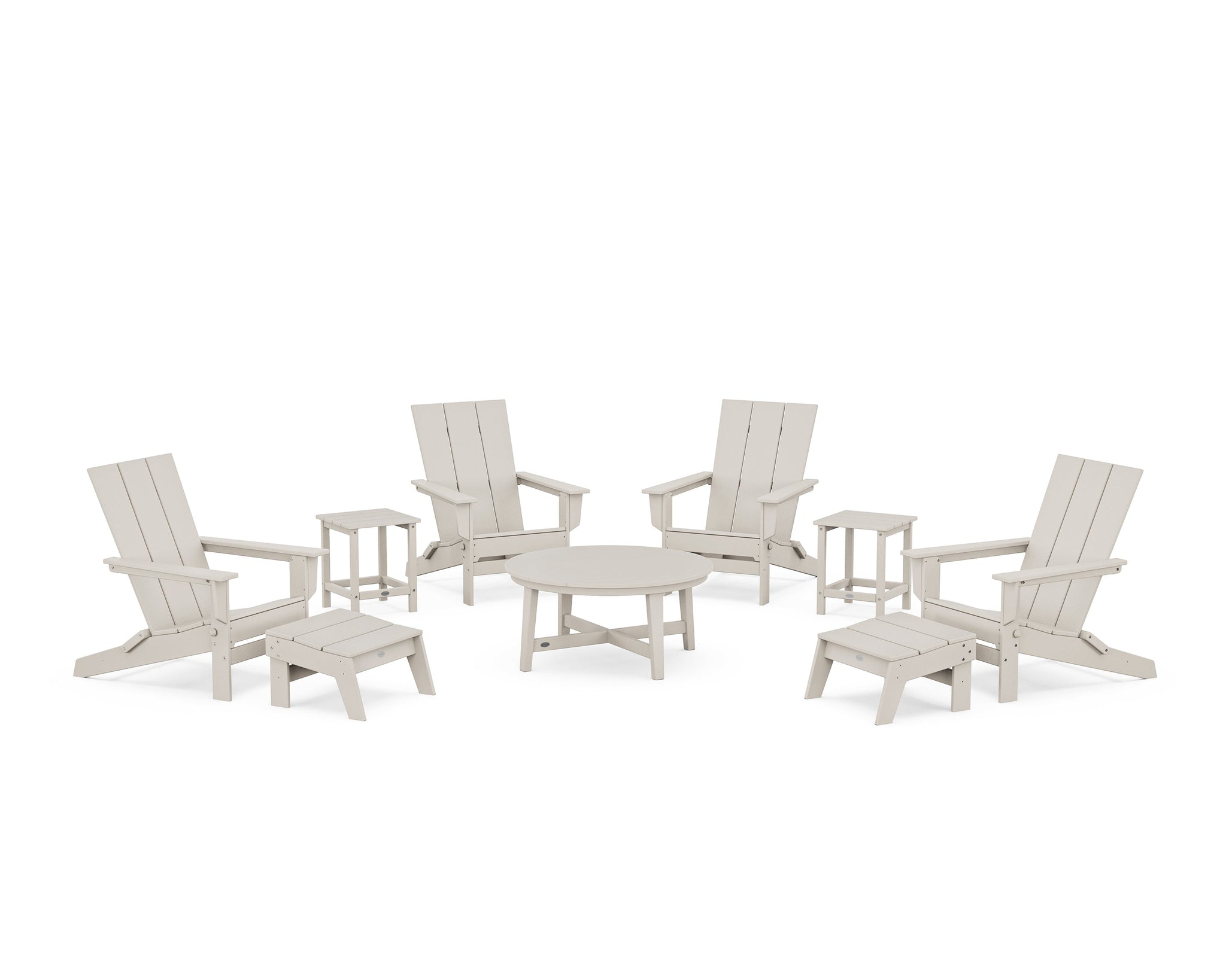 Modern Studio Folding Adirondack 9-Piece Conversation Set
