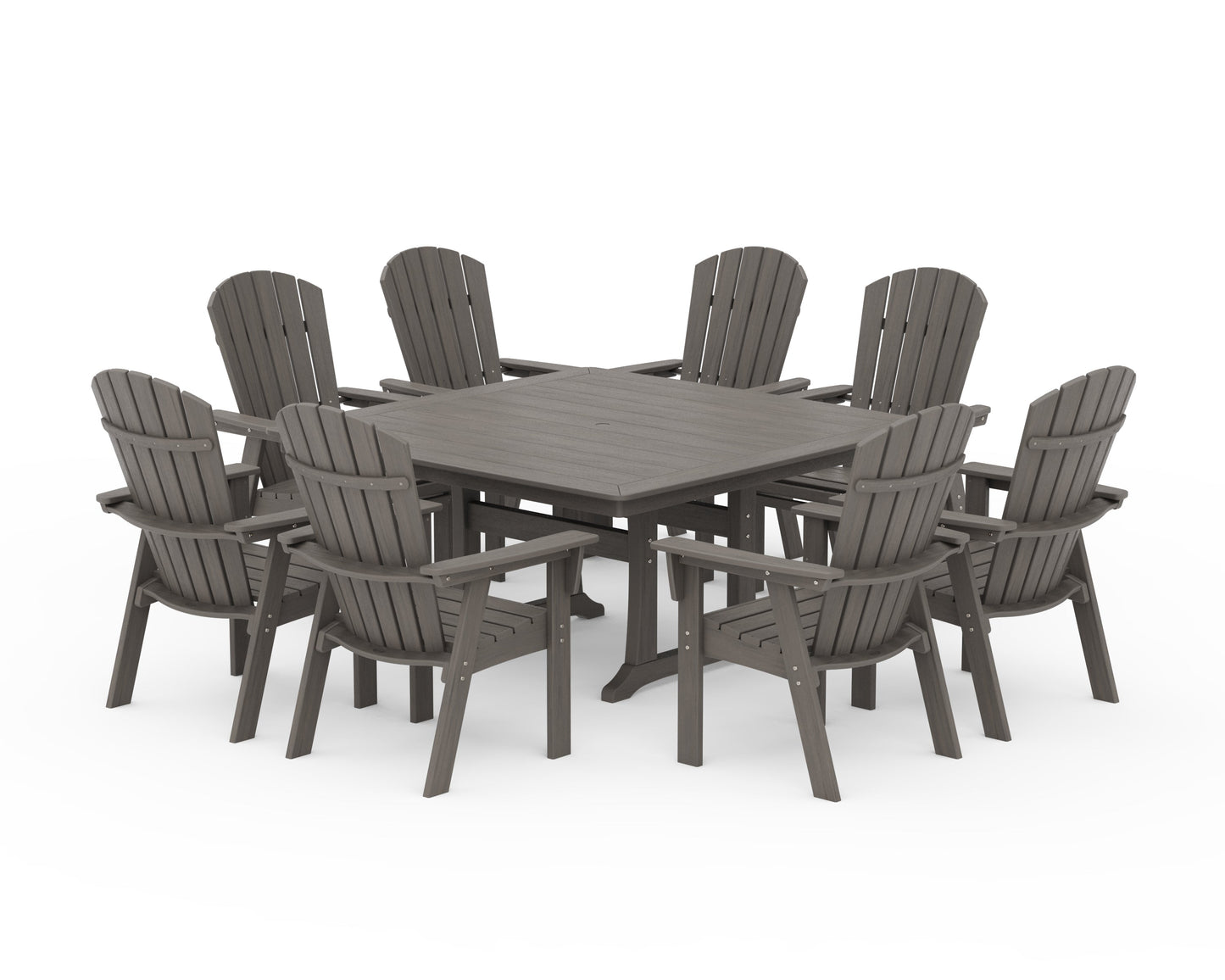 Nautical Adirondack 9-Piece Trestle Dining Set