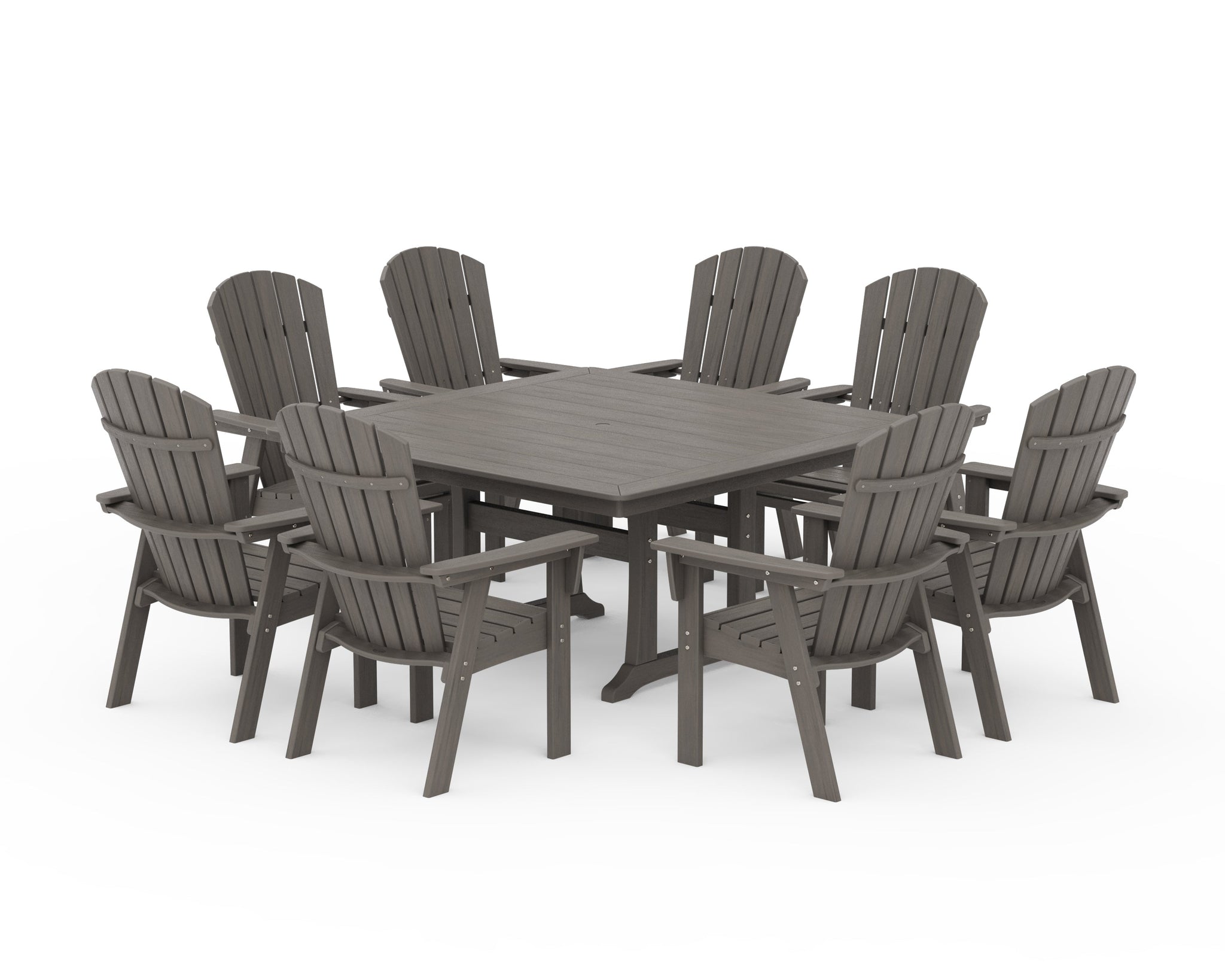 Nautical Adirondack 9-Piece Trestle Dining Set