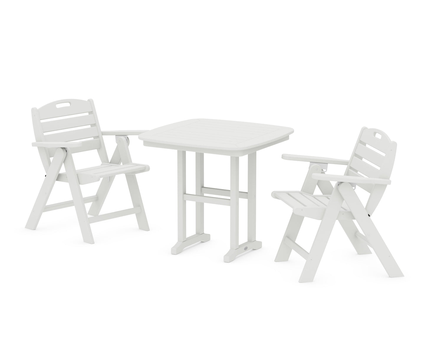 Nautical Folding Lowback Chair 3-Piece Dining Set