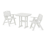 Nautical Folding Lowback Chair 3-Piece Dining Set