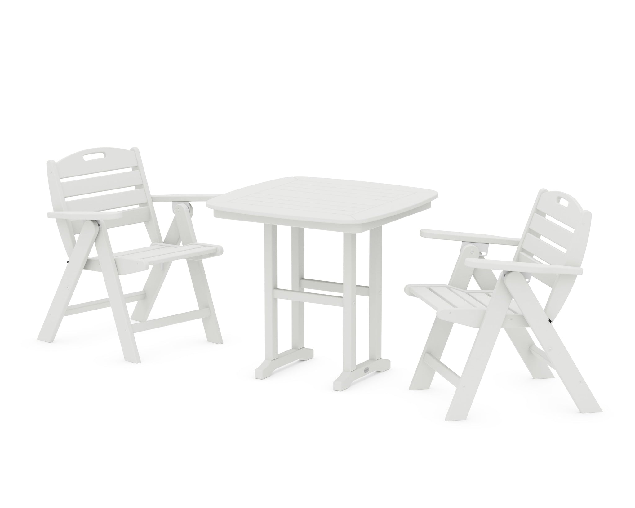 Nautical Folding Lowback Chair 3-Piece Dining Set