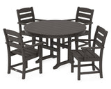 Lakeside 5-Piece Round Farmhouse Dining Set