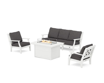 Chinoiserie Deep Seating Fire Pit Table Set