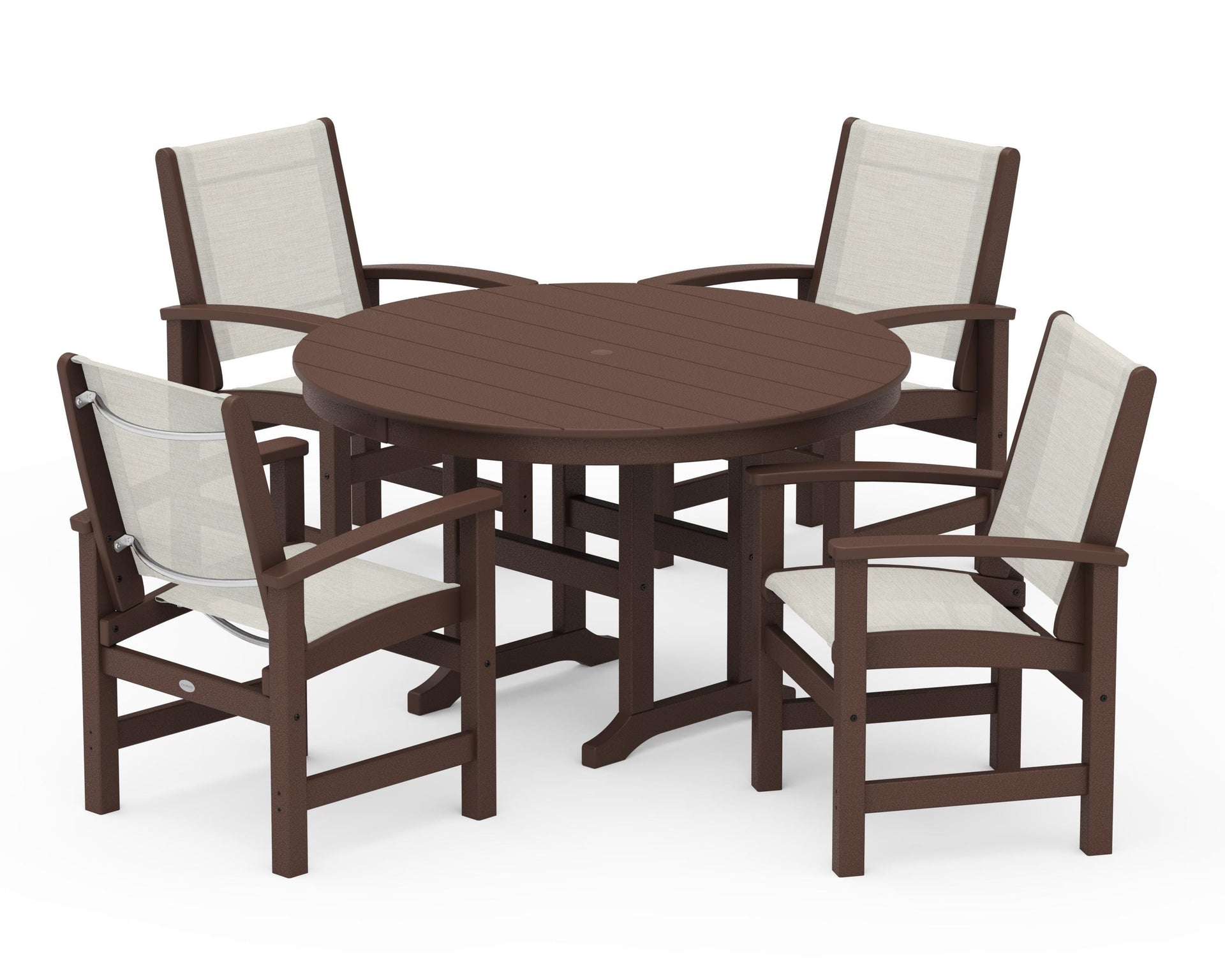 Coastal 5-Piece Round Farmhouse Dining Set