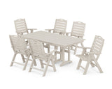 Nautical Highback 7-Piece Farmhouse Dining Set