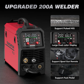 Arccaptain MIG200P Welder 7-in-1 Pulse MIG 200A Synergic Dual Voltage 110/220V New