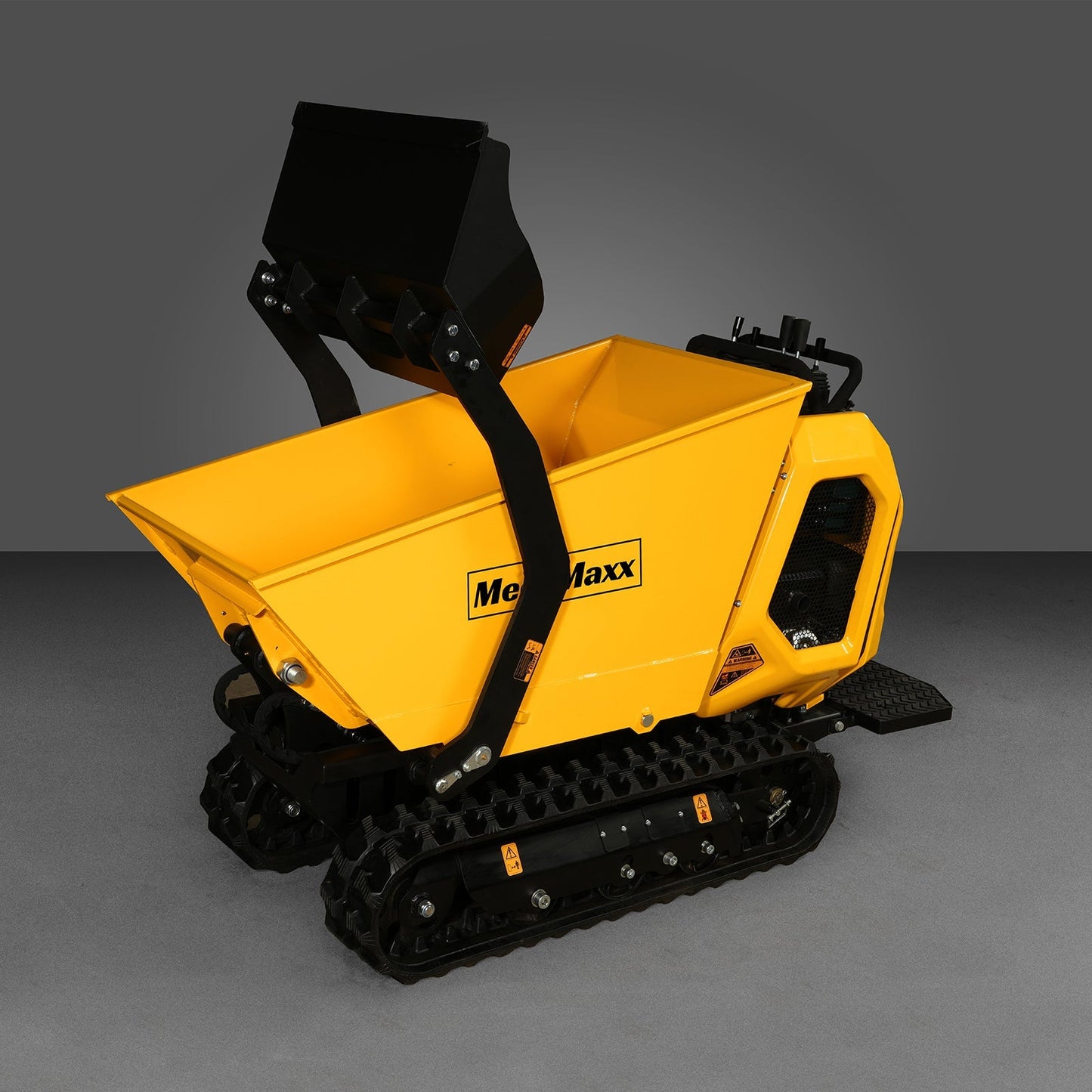 MechMaxx T80FL Mini Dumper 1800 lbs 420cc Electric Start Gas Engine Stand-On Hydraulic Track Self-Loading New