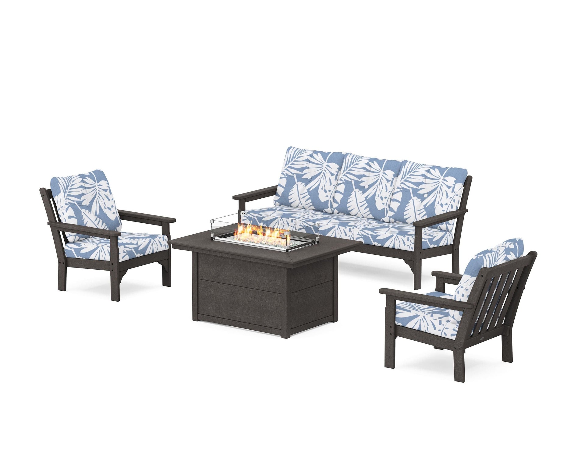 Vineyard Deep Seating Fire Pit Table Set