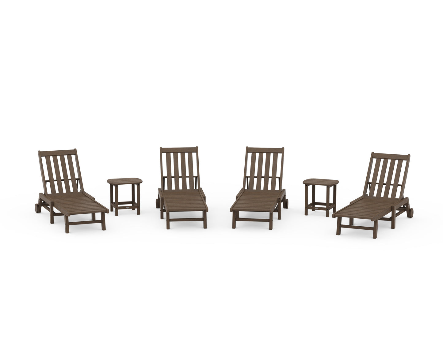 Vineyard 6-Piece Chaise with Wheels Set