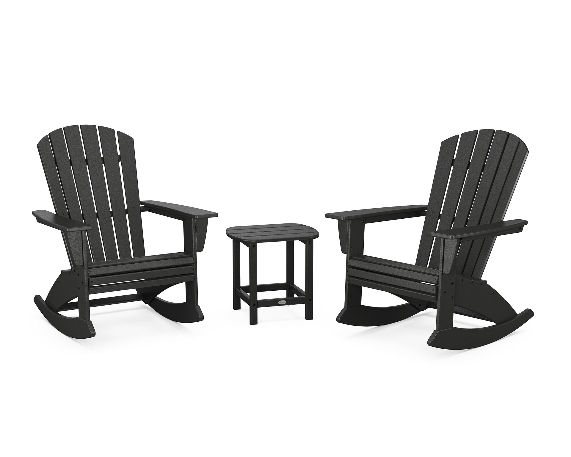 Nautical Curveback 3-Piece Adirondack Rocking Chair Set
