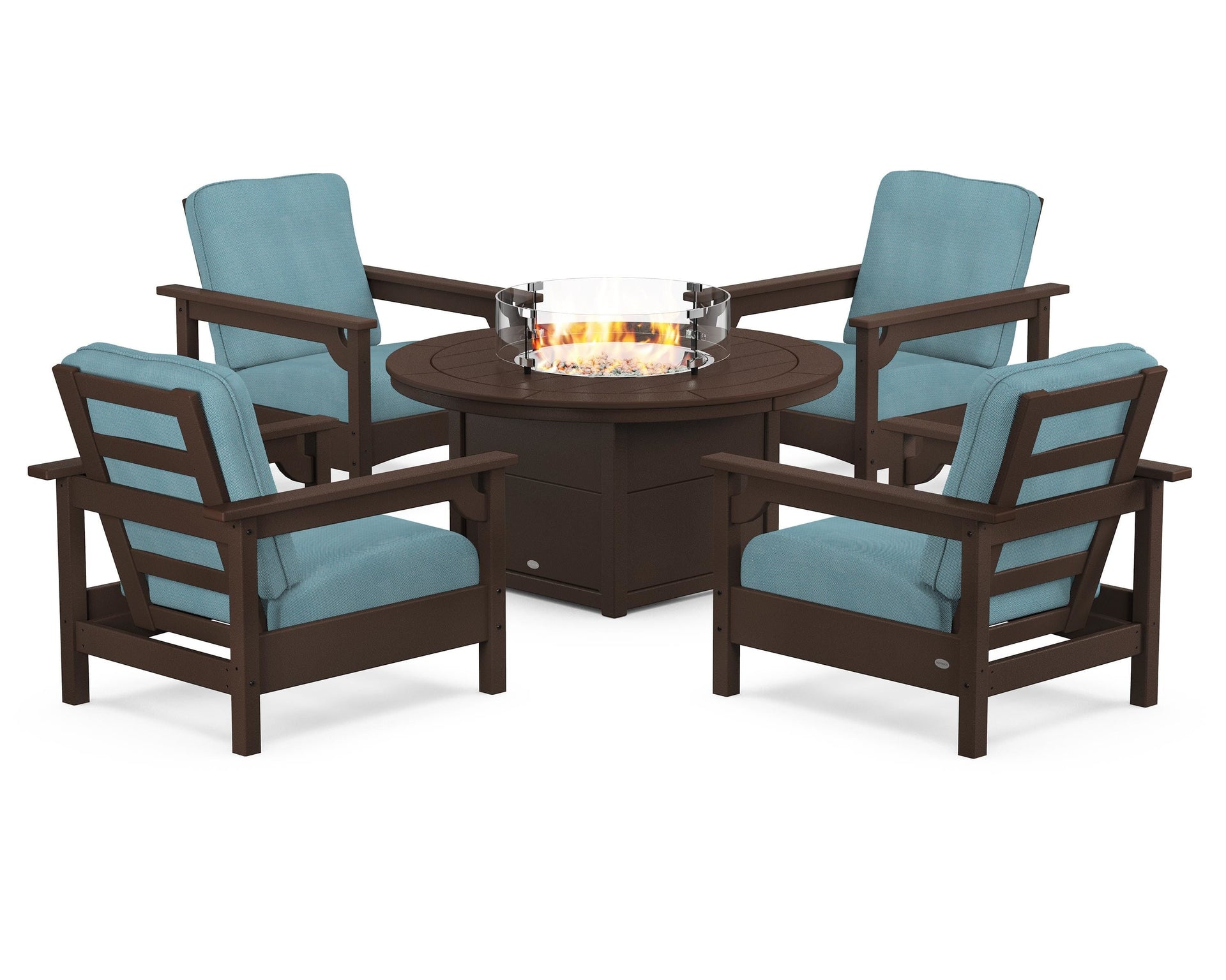 Club 5-Piece Conversation Set with Fire Pit Table