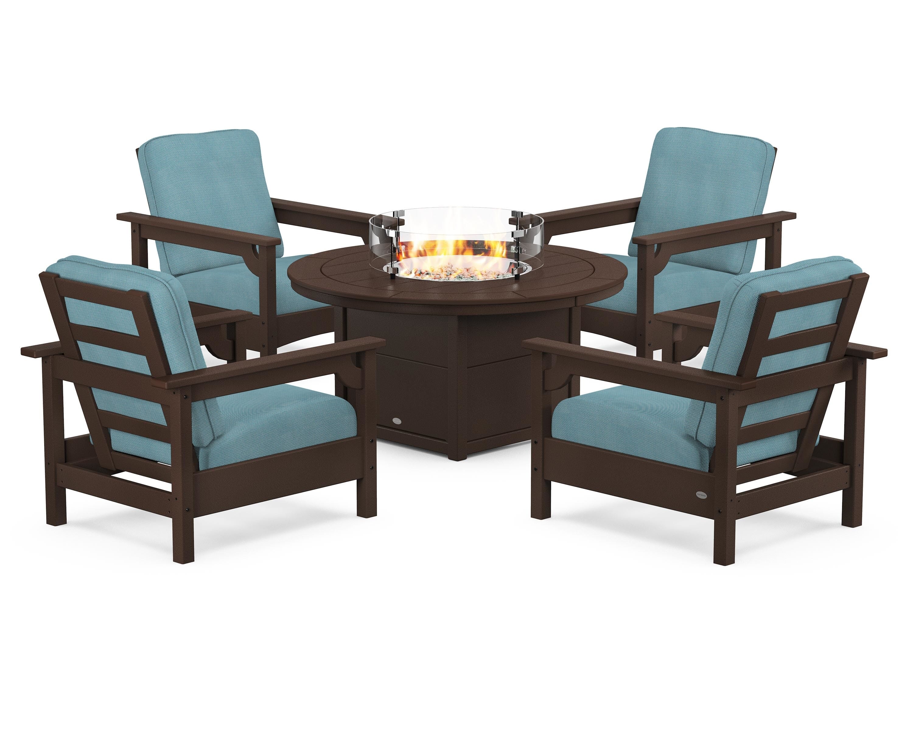 Club 5-Piece Conversation Set with Fire Pit Table