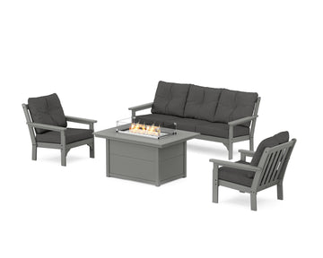 Vineyard Deep Seating Fire Pit Table Set