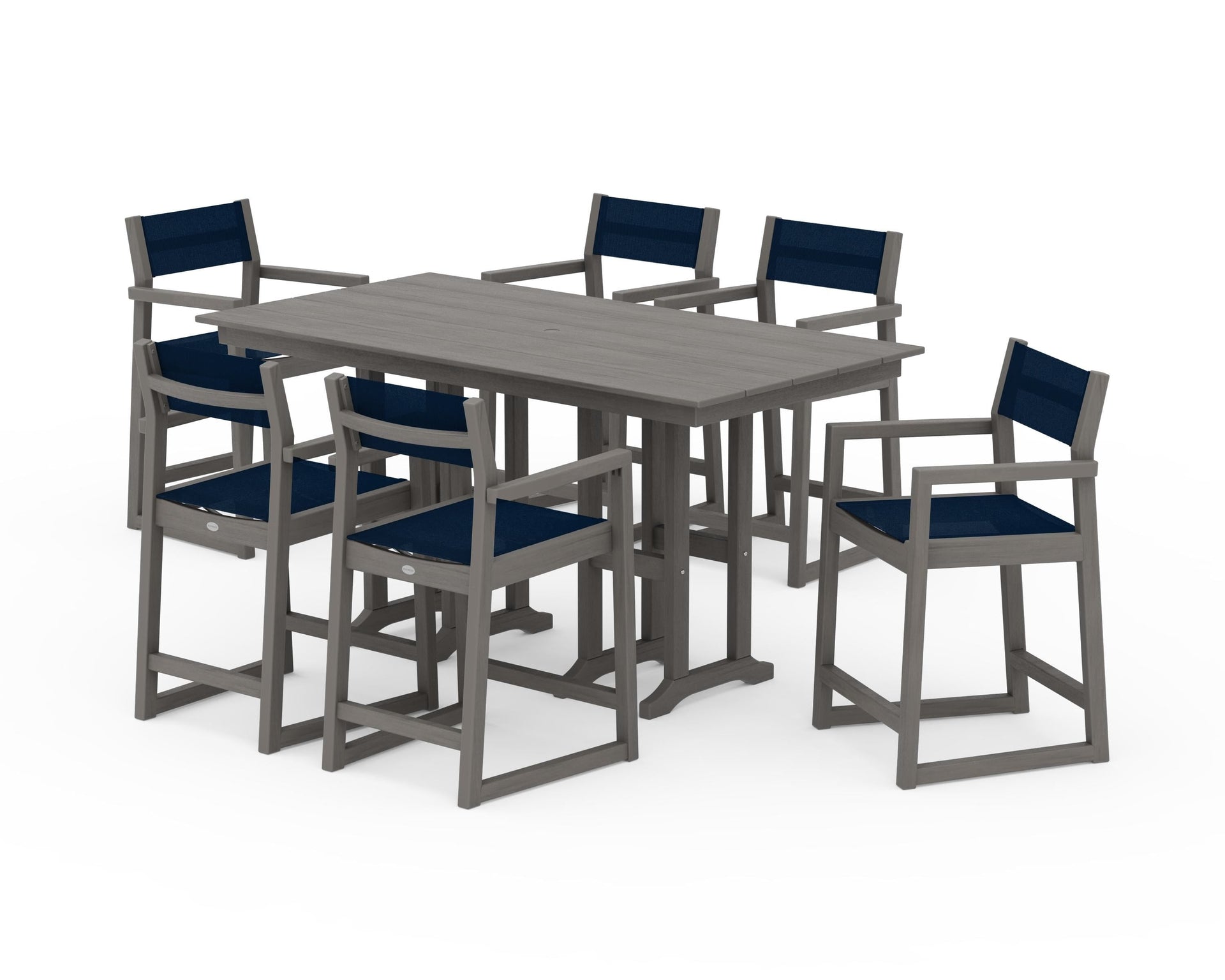 EDGE Sling Arm Chair 7-Piece Farmhouse Counter Set