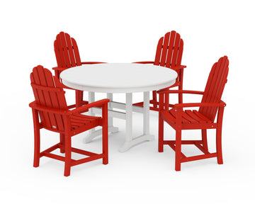 Classic Adirondack 5-Piece Round Farmhouse Dining Set