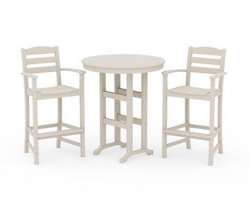 La Casa Café 3-Piece Round Farmhouse Bar Set