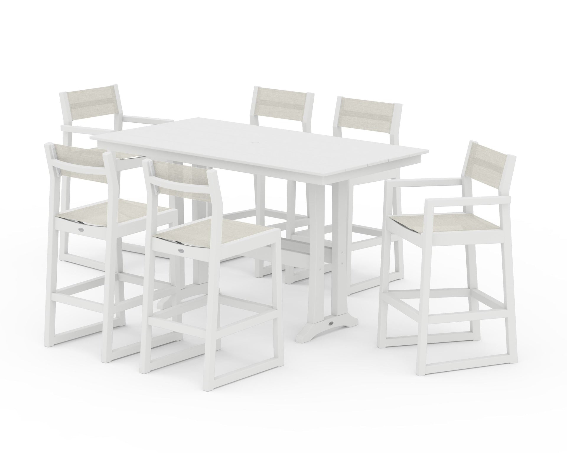EDGE Sling 7-Piece Farmhouse Bar Set with Trestle Legs