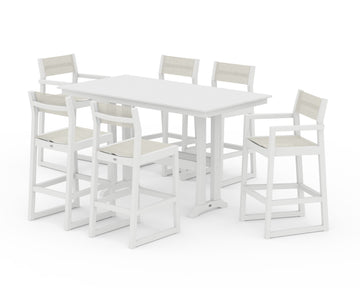 EDGE Sling 7-Piece Farmhouse Bar Set with Trestle Legs
