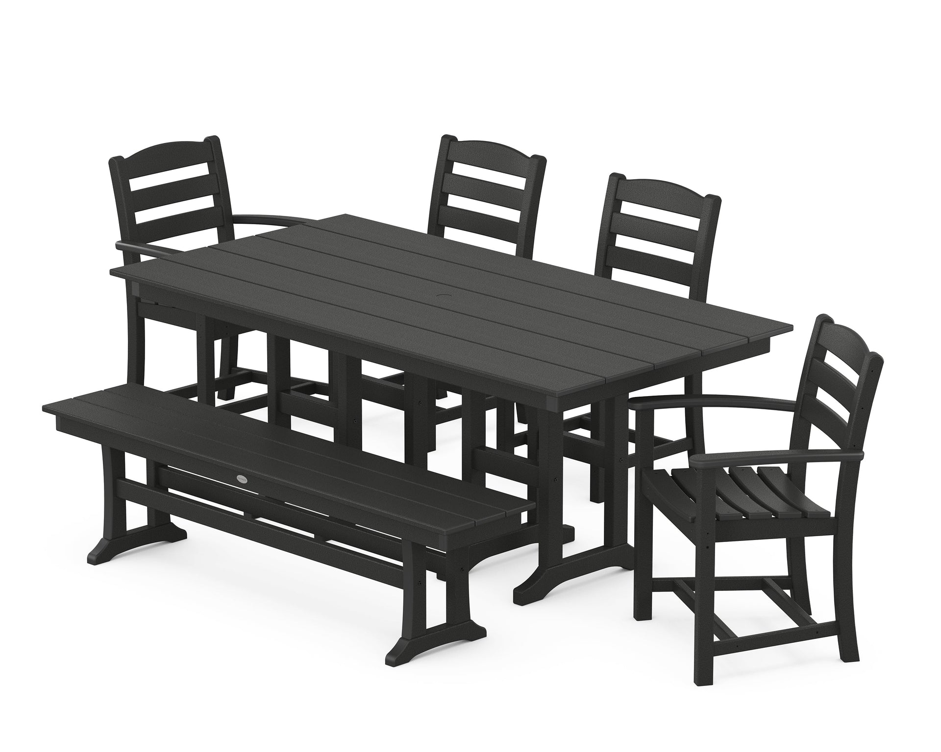 La Casa Café 6-Piece Farmhouse Dining Set with Bench