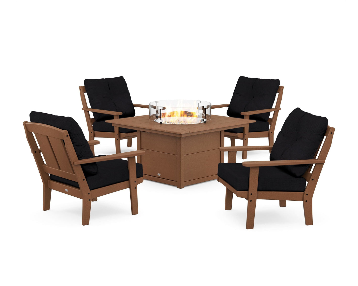 Mission 5-Piece Deep Seating Set with Fire Pit Table