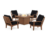 Mission 5-Piece Deep Seating Set with Fire Pit Table