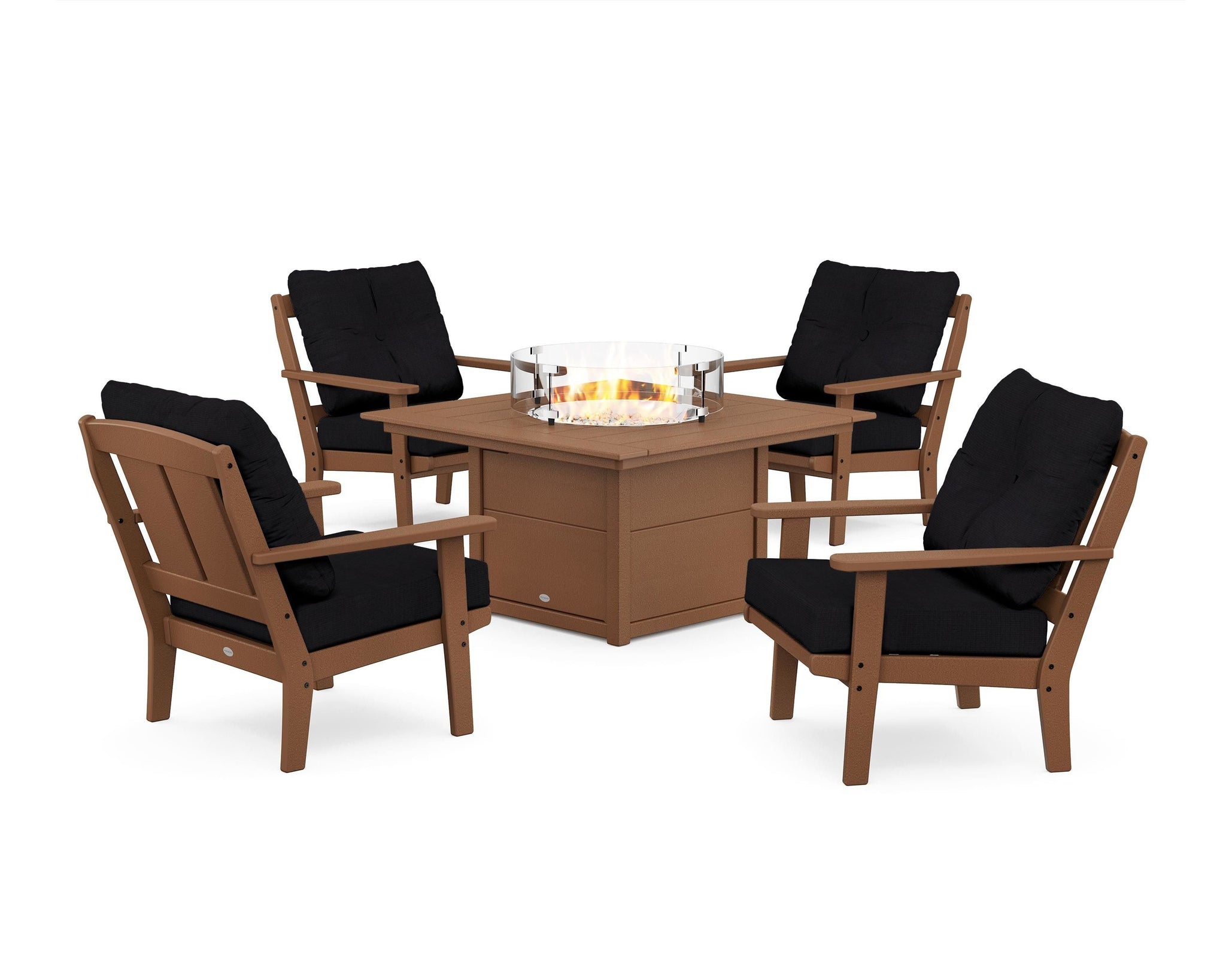 Mission 5-Piece Deep Seating Set with Fire Pit Table