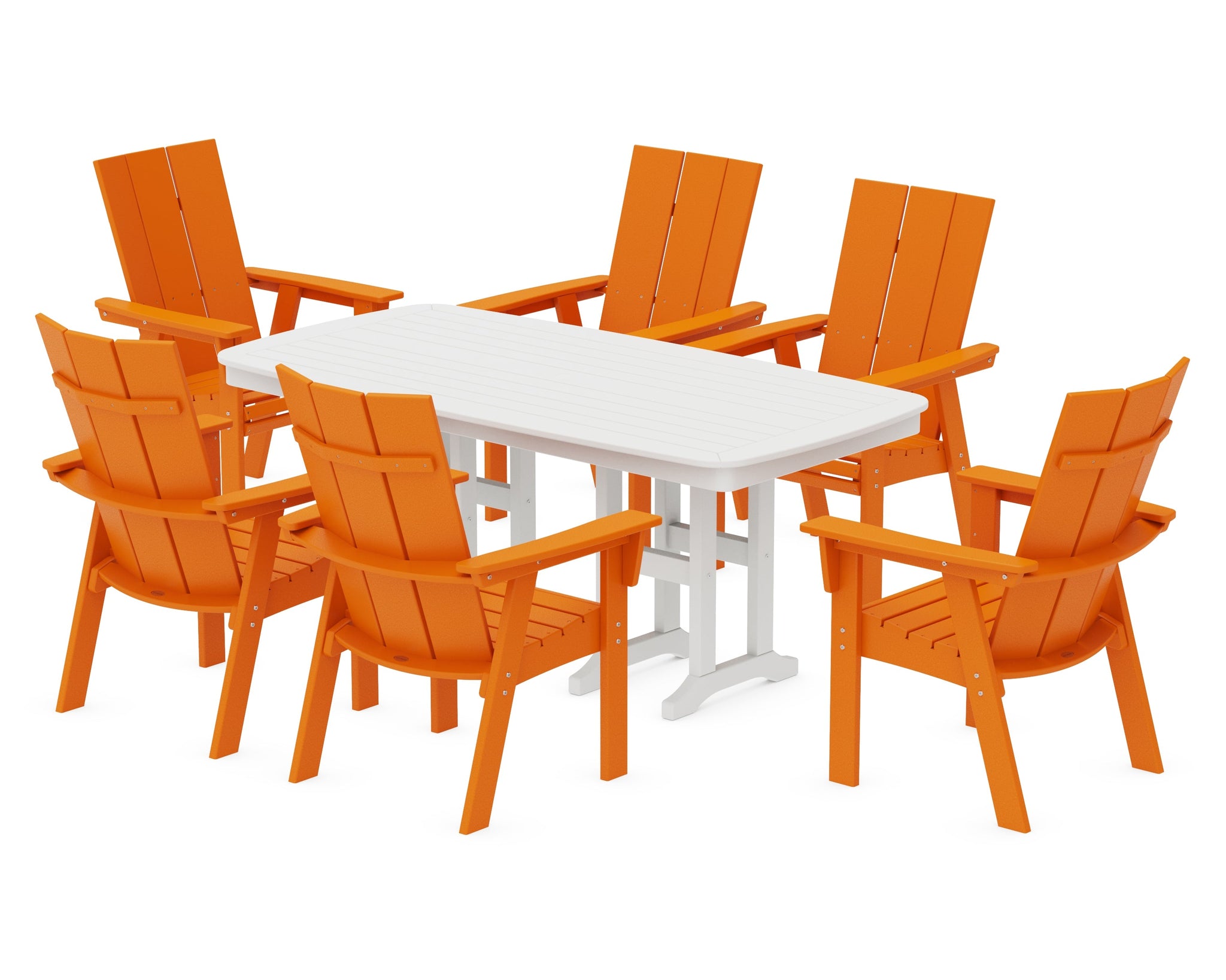 Modern Curveback Adirondack 7-Piece Dining Set