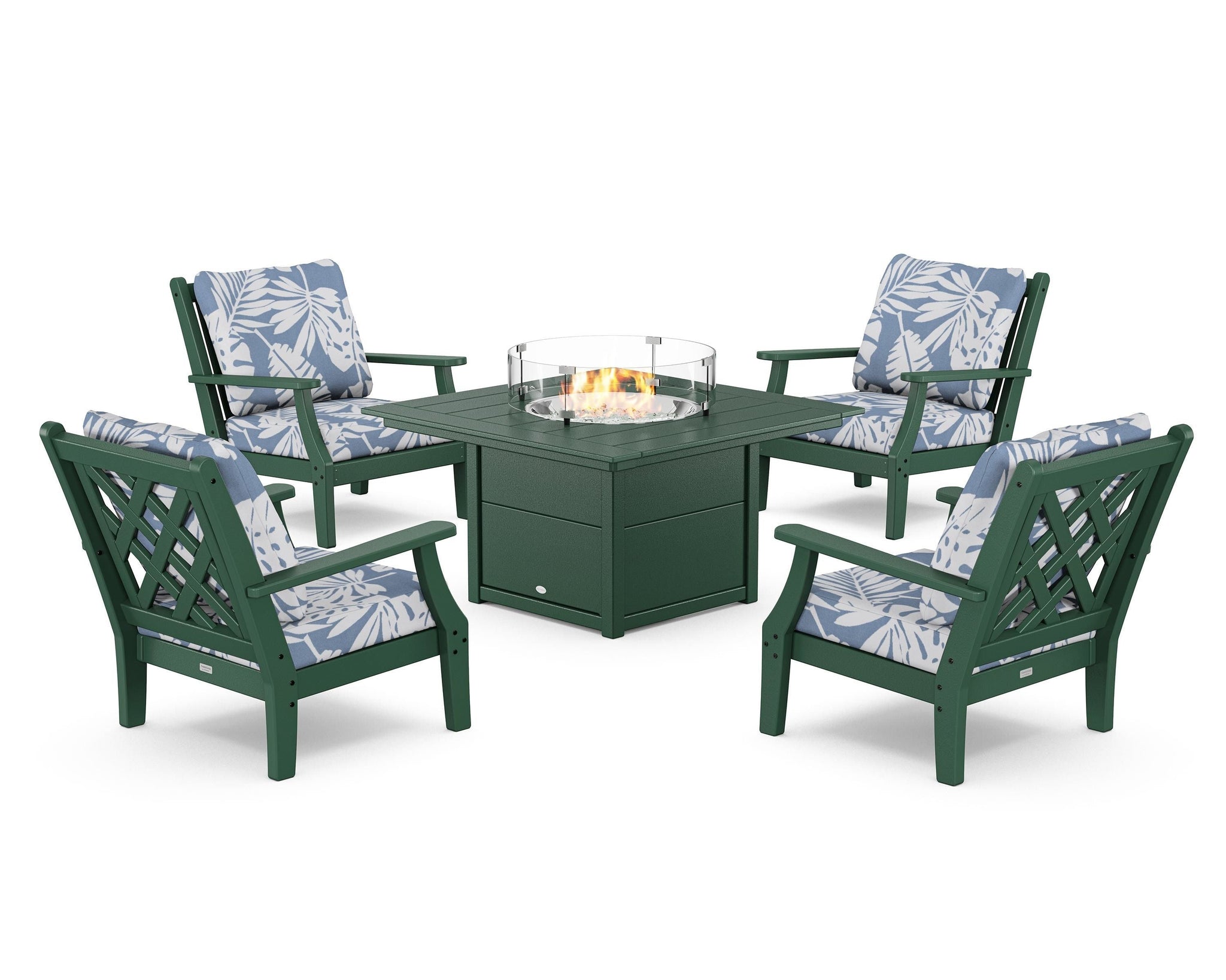 Wovendale 5-Piece Deep Seating Set with Fire Pit Table