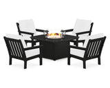 Vineyard 5-Piece Conversation Set with Fire Pit Table