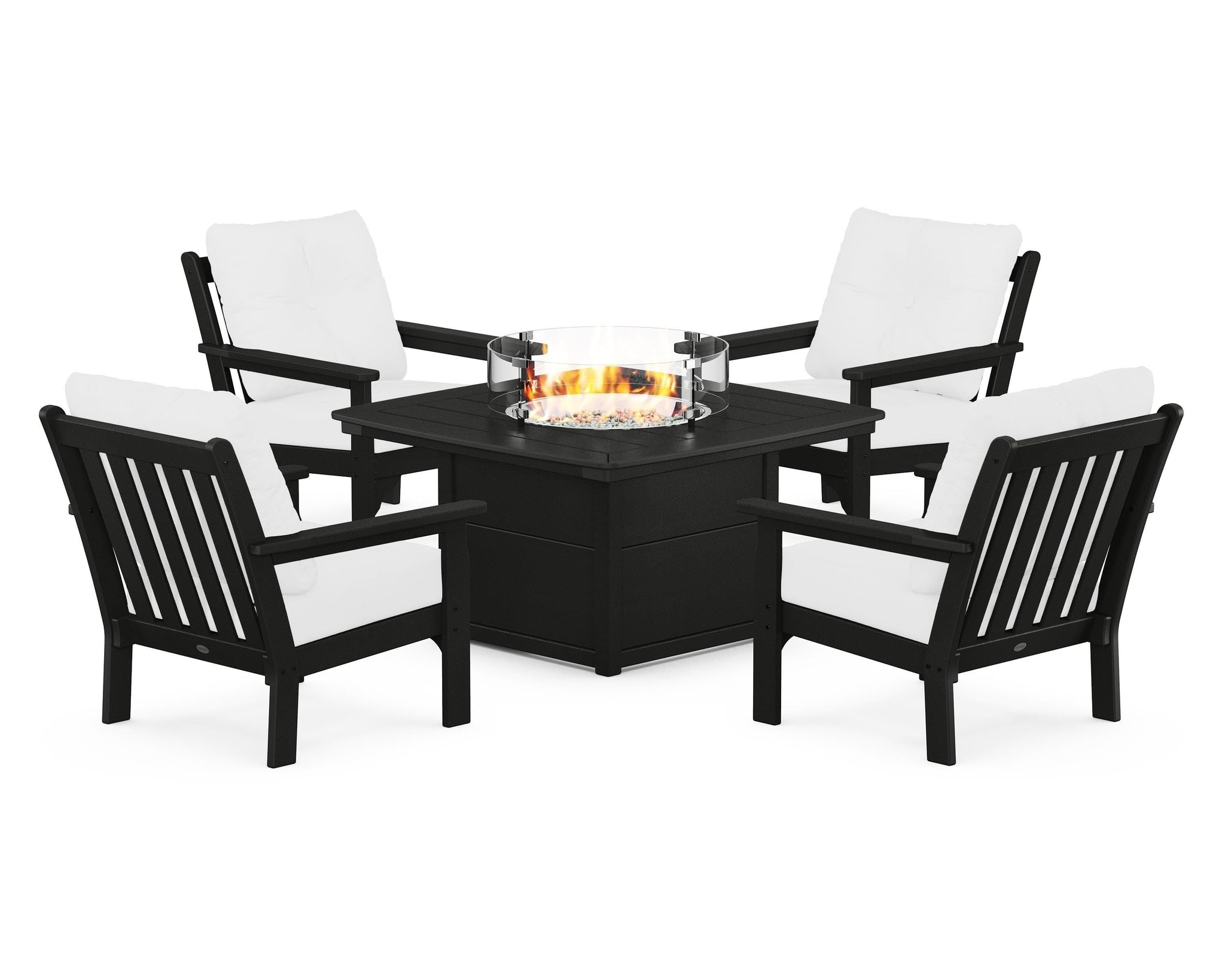 Vineyard 5-Piece Conversation Set with Fire Pit Table