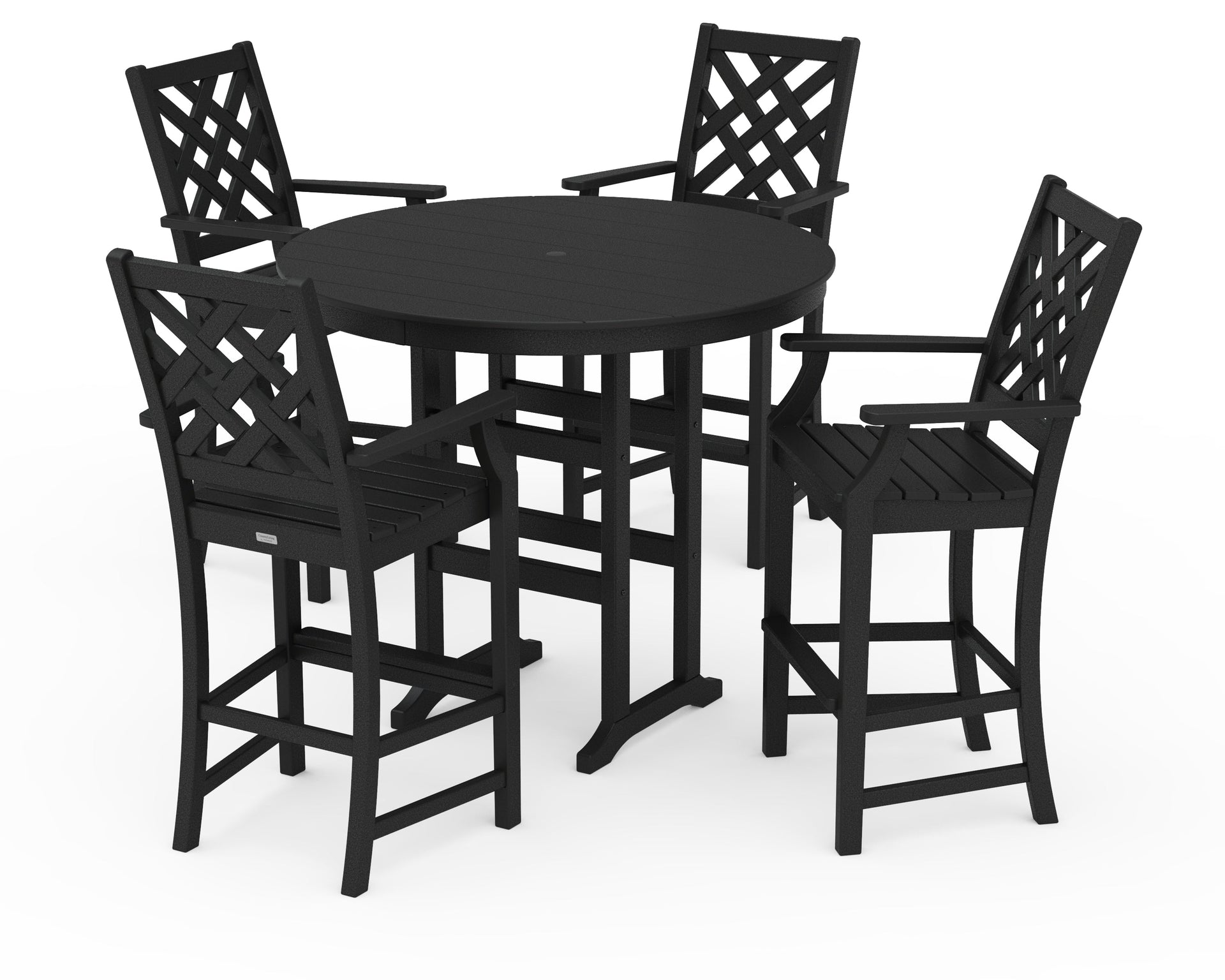 Wovendale 5-Piece Round Farmhouse Bar Set