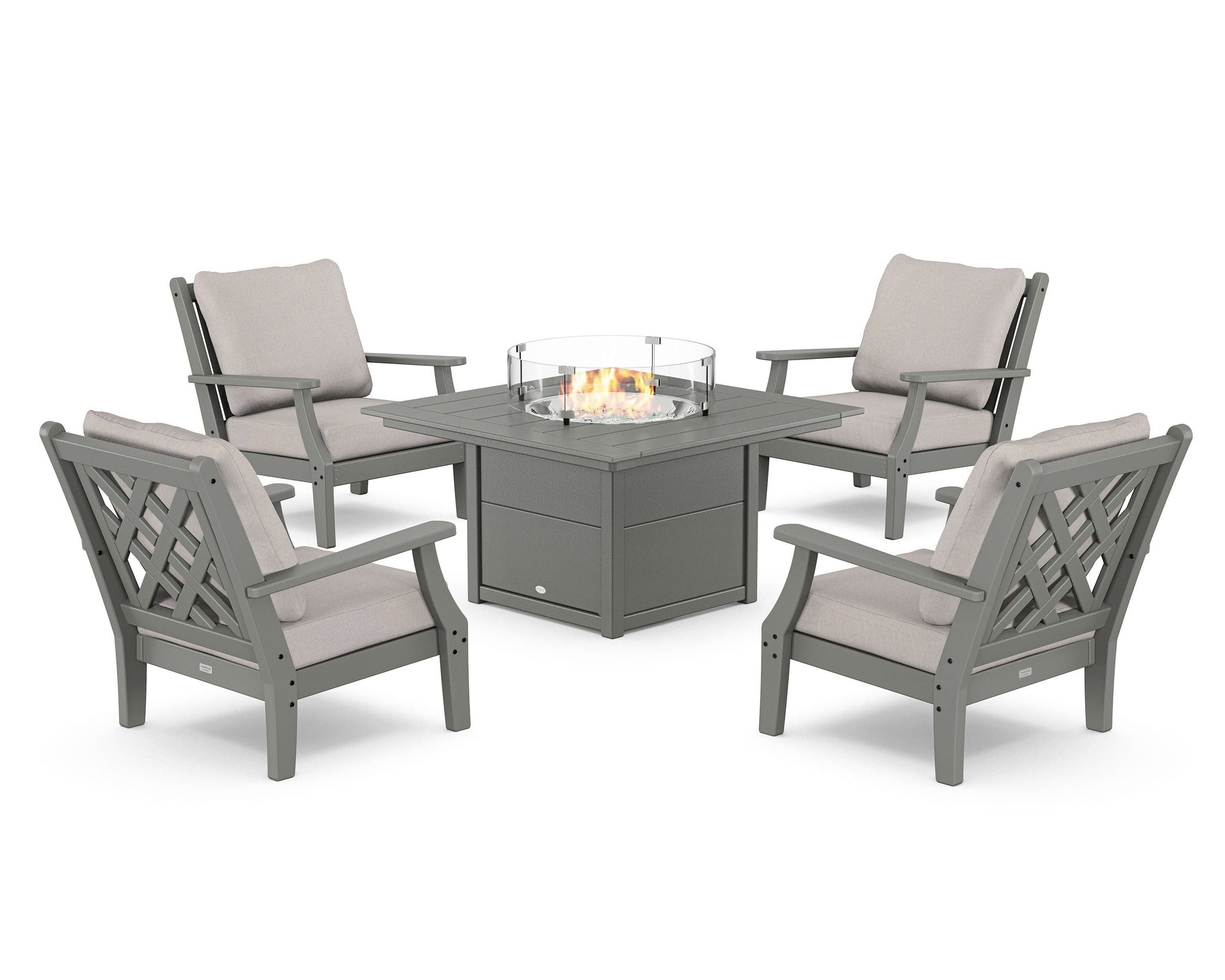 Wovendale 5-Piece Deep Seating Set with Fire Pit Table