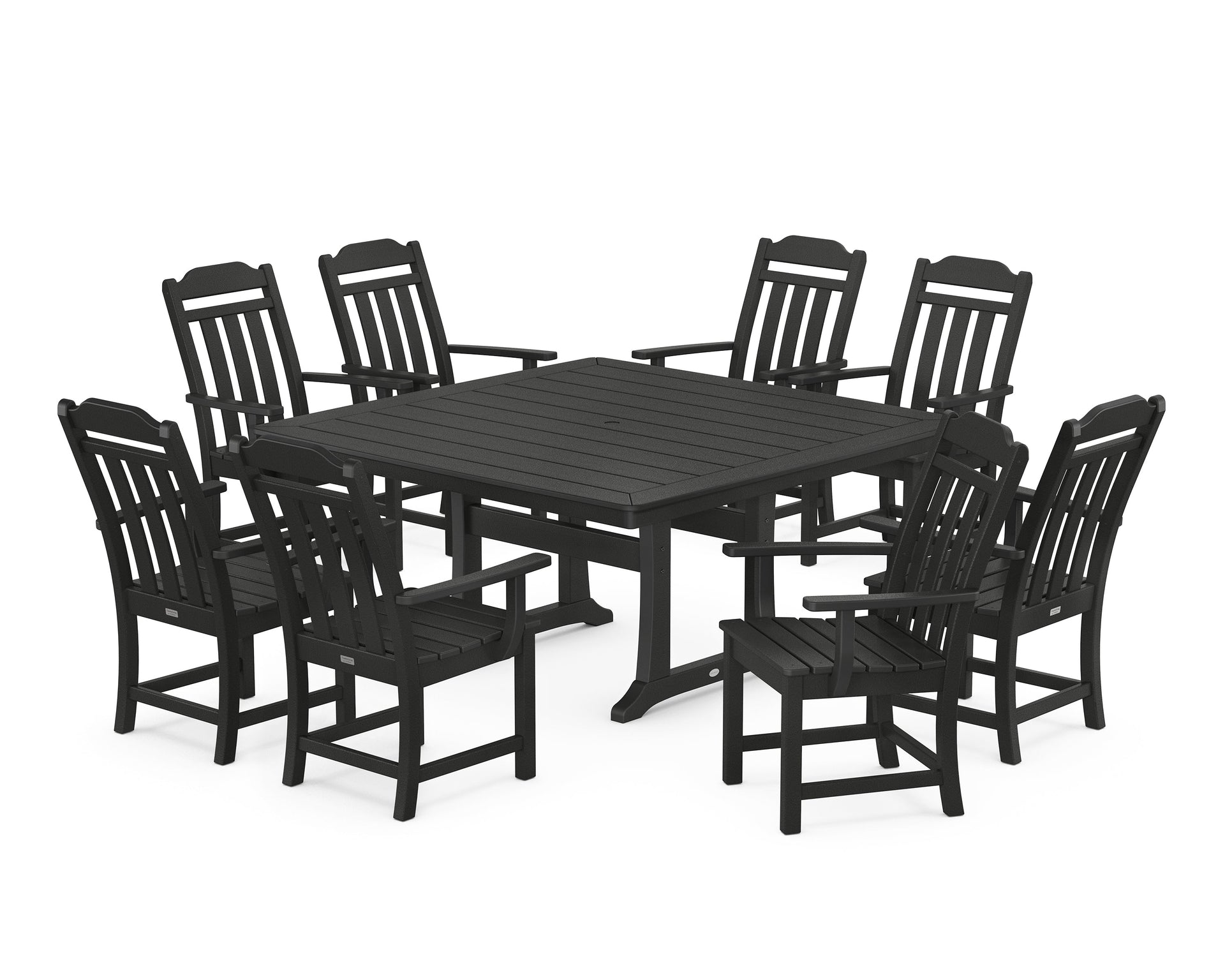 Cottage 9-Piece Square Dining Set with Trestle Legs