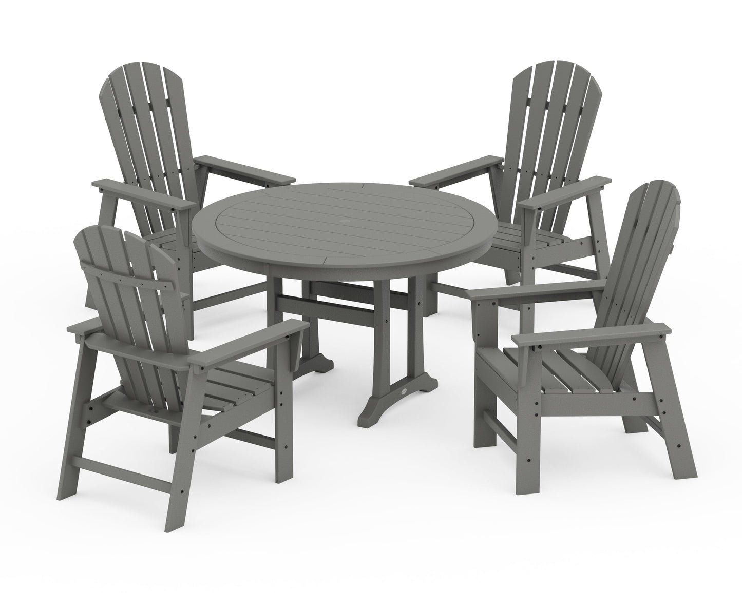 South Beach 5-Piece Round Dining Set with Trestle Legs
