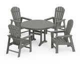 South Beach 5-Piece Round Dining Set with Trestle Legs
