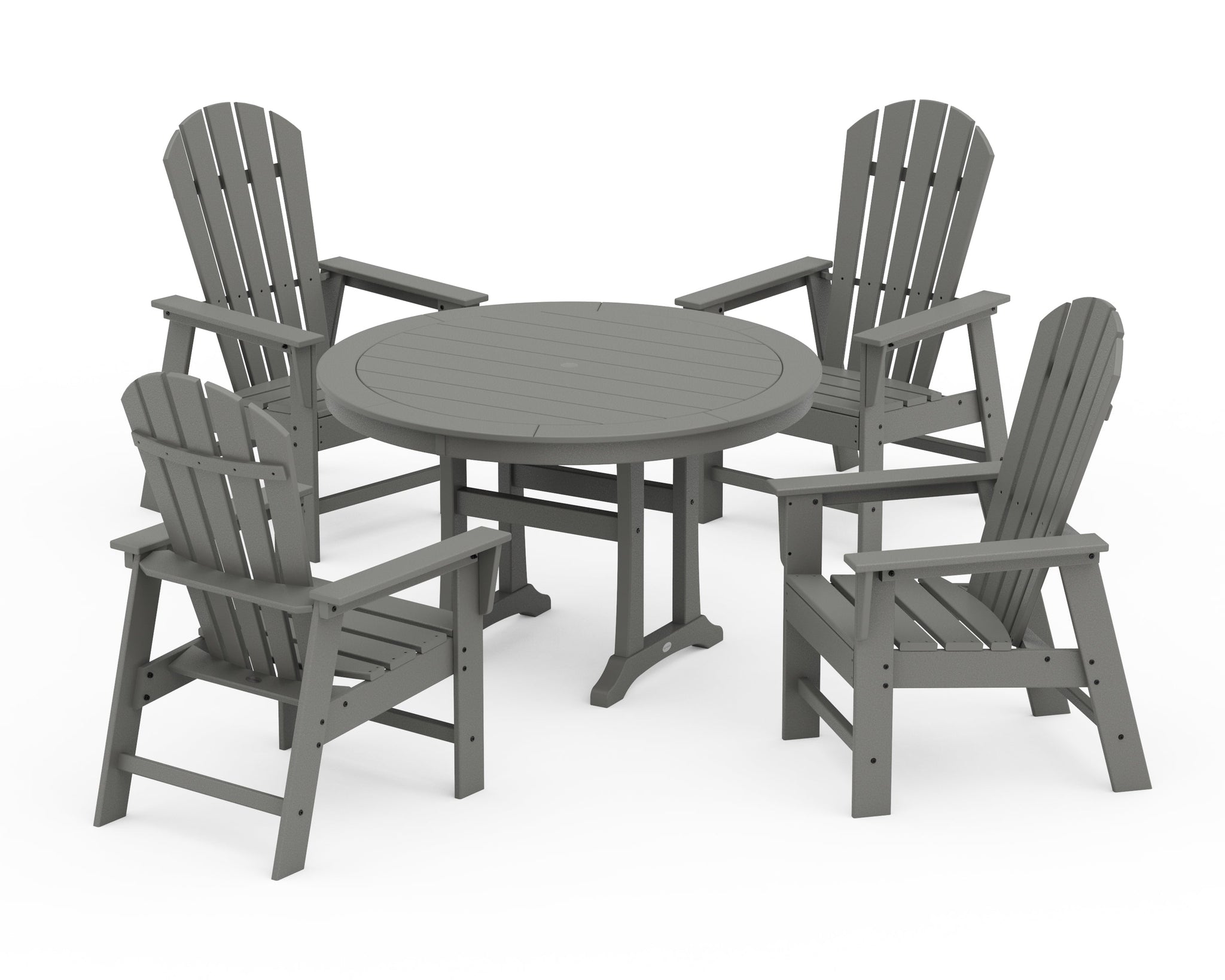 South Beach 5-Piece Round Dining Set with Trestle Legs