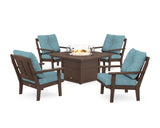 Mission 5-Piece Deep Seating Set with Fire Pit Table