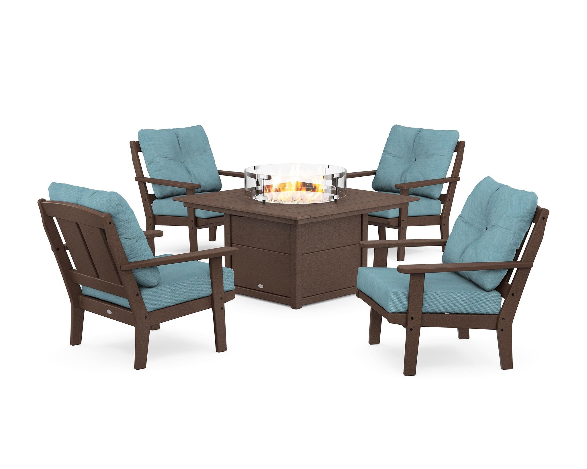 Mission 5-Piece Deep Seating Set with Fire Pit Table