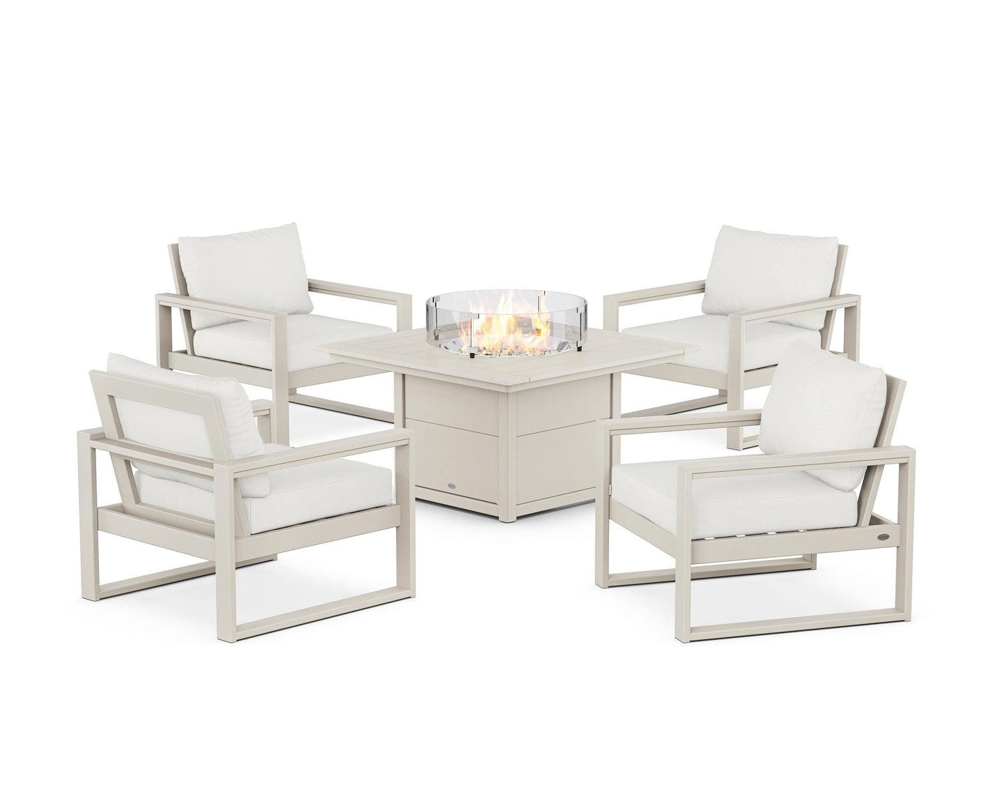 EDGE Sectional 5-Piece Deep Seating Set with Fire Pit Table