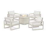 EDGE Sectional 5-Piece Deep Seating Set with Fire Pit Table