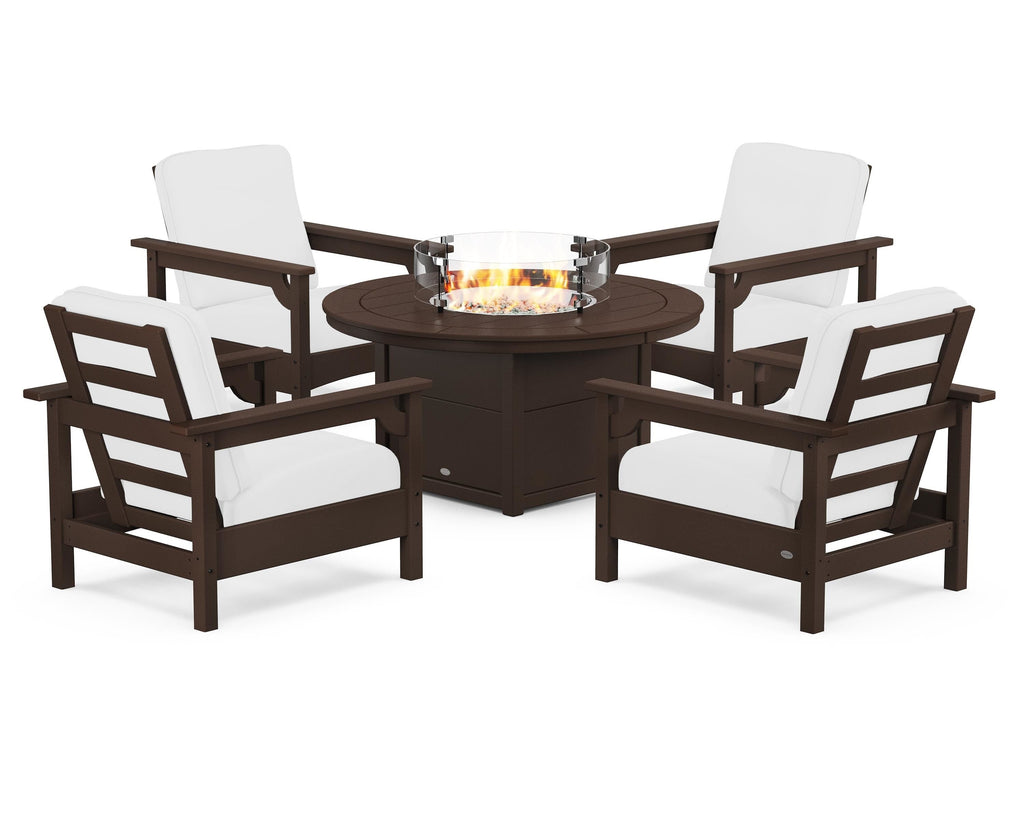 Club 5-Piece Conversation Set with Fire Pit Table