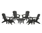 Nautical Curveback Adirondack Chair 9-Piece Conversation Set