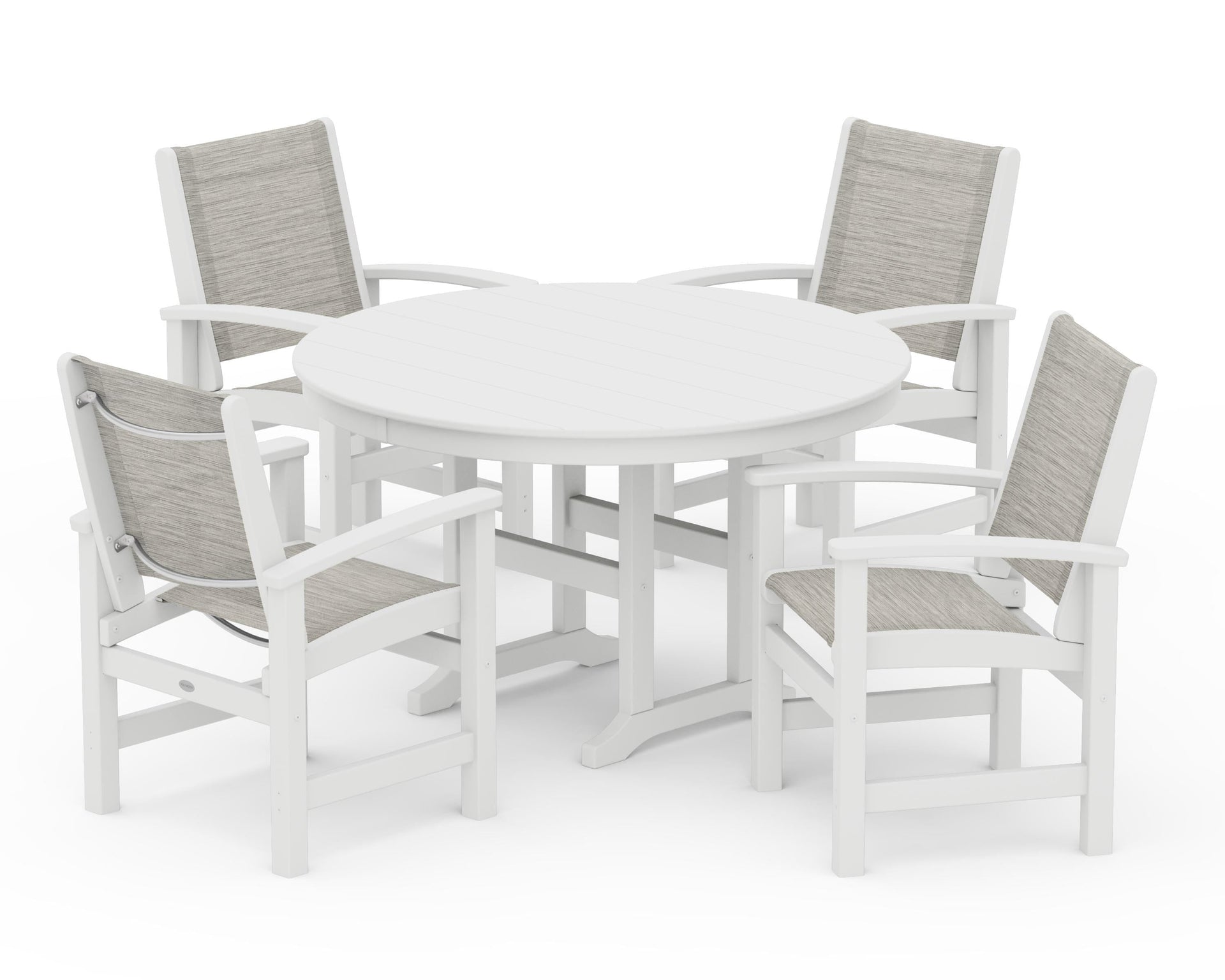 Coastal 5-Piece Round Farmhouse Dining Set
