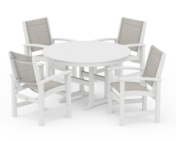 Coastal 5-Piece Round Farmhouse Dining Set