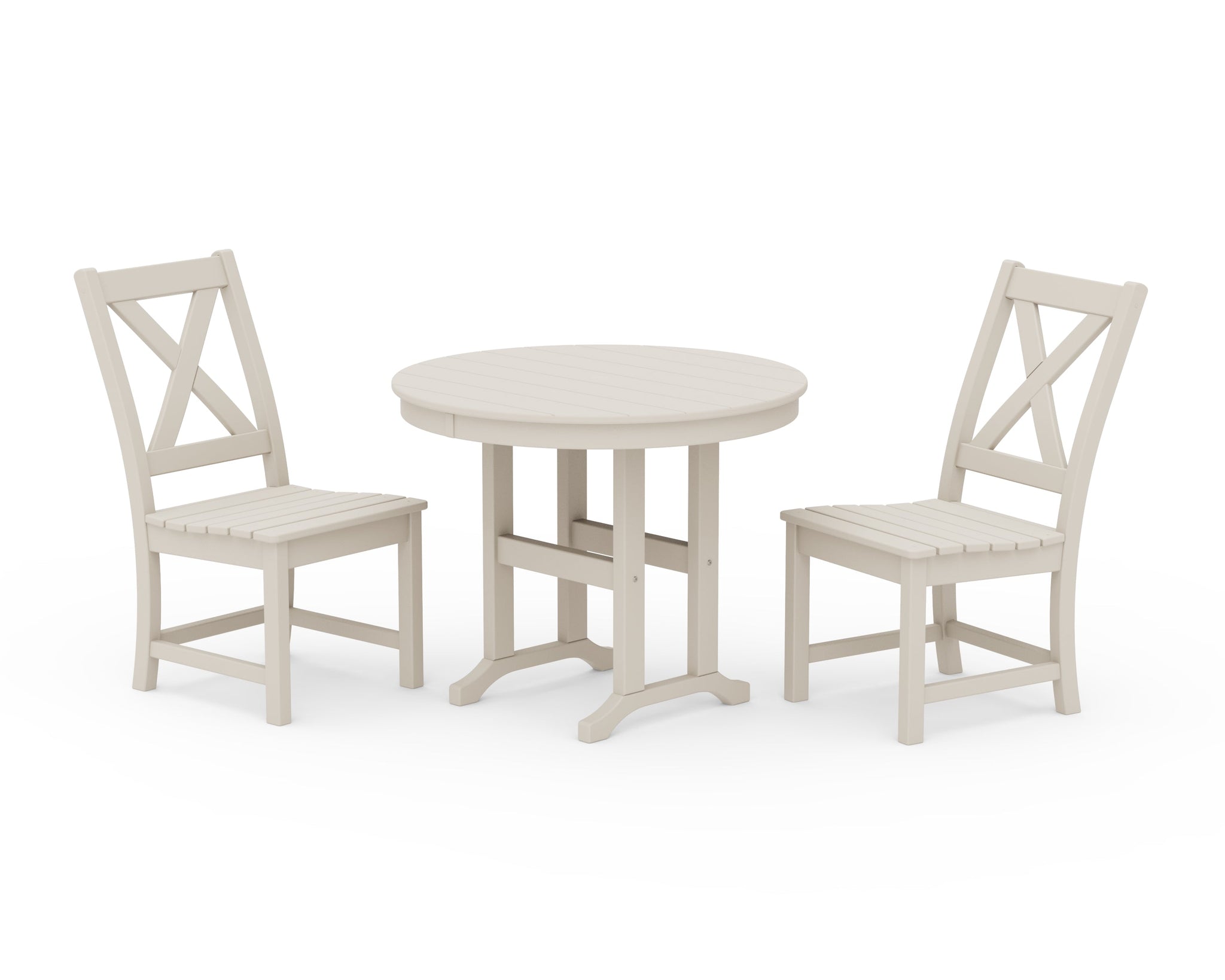 Braxton Side Chair 3-Piece Round Dining Set