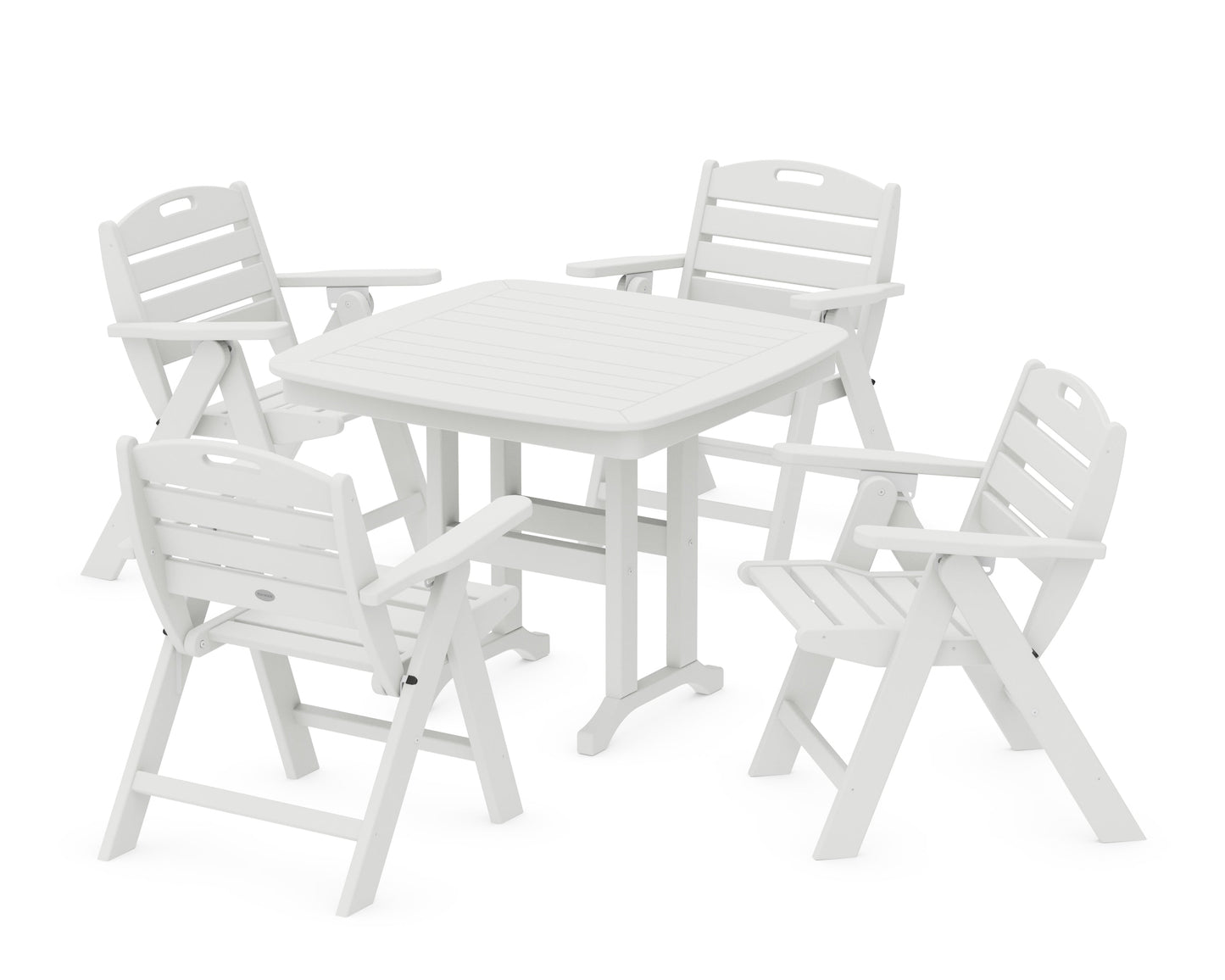 Nautical Folding Lowback Chair 5-Piece Dining Set