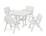 Nautical Folding Lowback Chair 5-Piece Dining Set