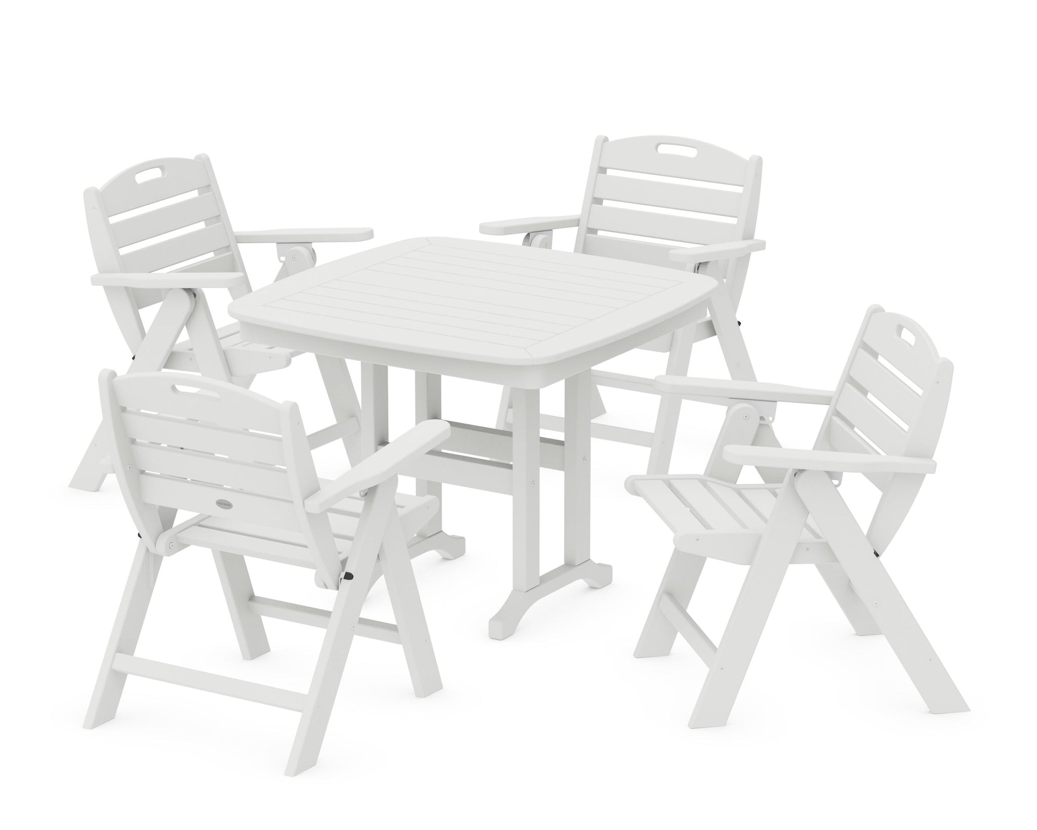 Nautical Folding Lowback Chair 5-Piece Dining Set